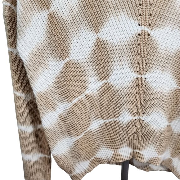 Freshman 1996 V Neck White & Taupe Pull Over Tie Dye Long Sleeve Sweater . NWT - Picture 6 of 9